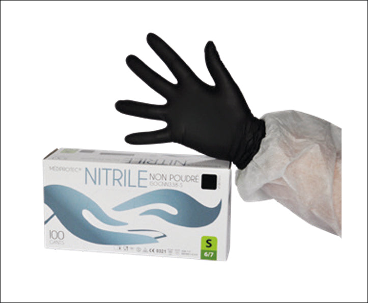 GANTS NITRILE NOIR NON POUDRÉ TAILLE M
