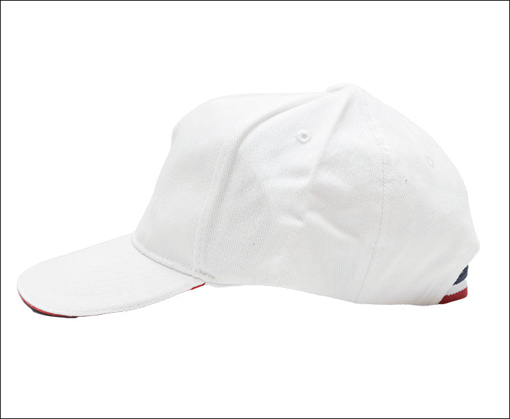 CASQUETTE BLANCHE 100% COTON - VISIÈRE SANDWICH