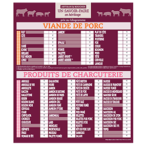 TABLEAU PORC-CHARCUTERIE SÉRIE HÉRITAGE