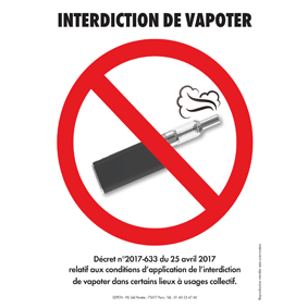 AFFICHETTE(S) INTERDICTION DE VAPOTER