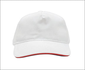 CASQUETTE BLANCHE 100% COTON - VISIÈRE SANDWICH